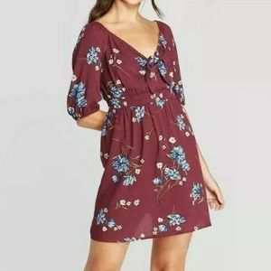 NWT Medium 100% Rayon Plum Floral dress